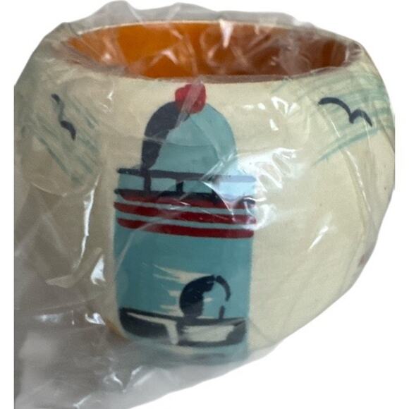 Vintage Unused Nautical Set of 4 Wooden Napkin Rings - Picture 10 of 10